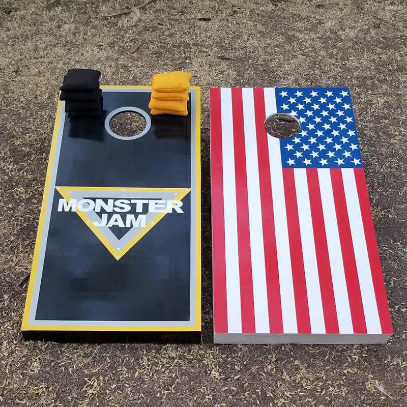 Custom Cornhole Board Game - corporate, event, family fun.