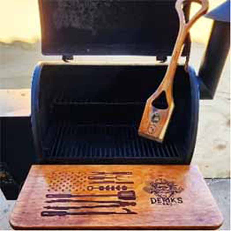 Custom engraved grill shelf