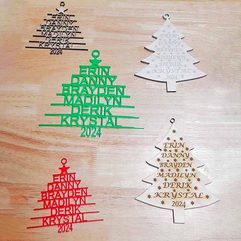 Plexiglas Christmas Ornaments with names